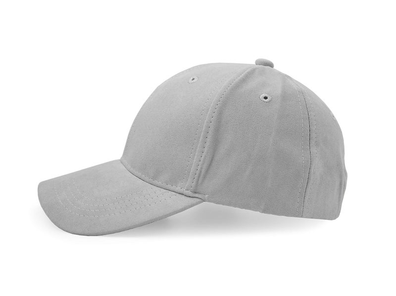 UltraKey Suede Baseball Cap, Unisex Faux Suede Leather Classic Adjustable Plain Hat Baseball Cap(Grey) - Image 3